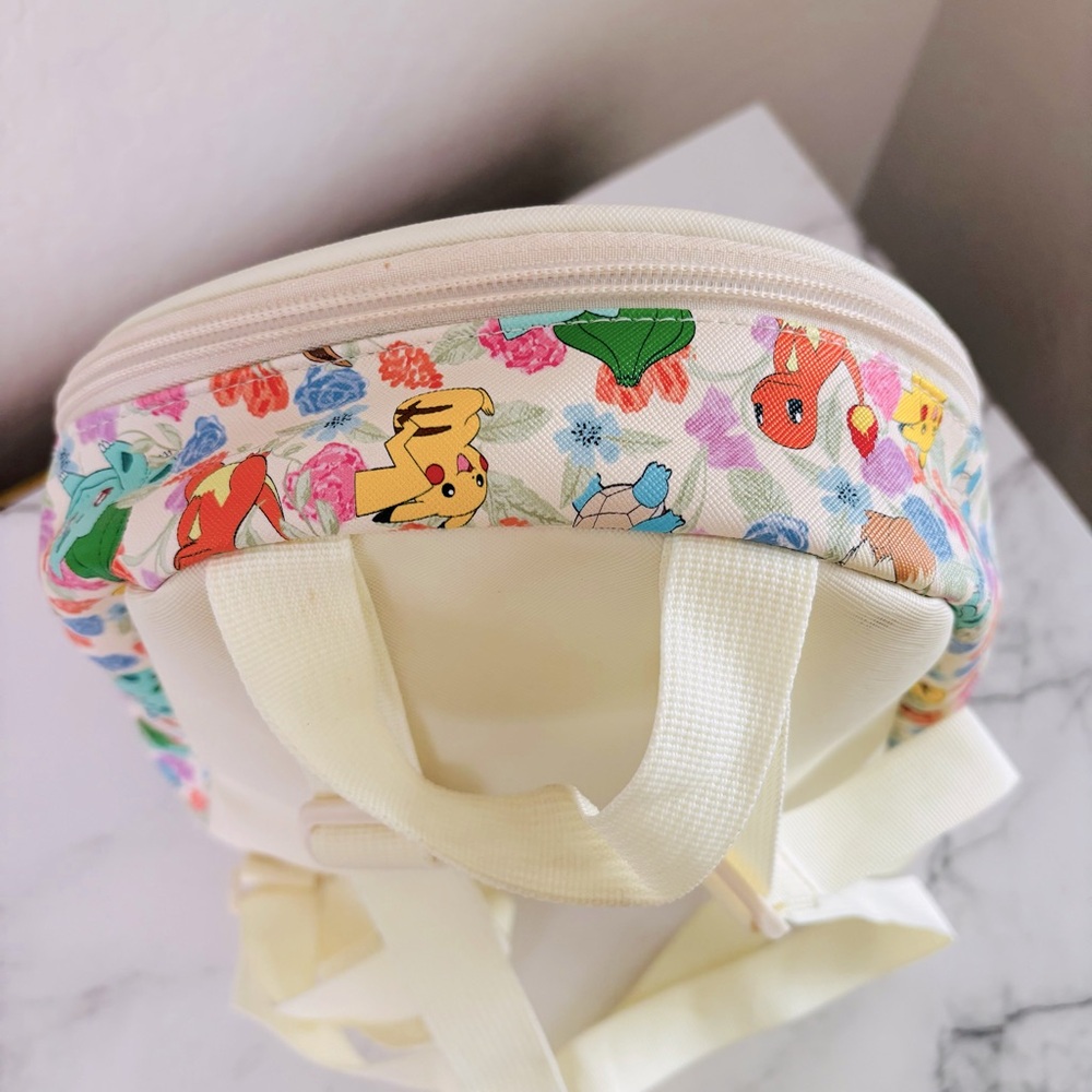 Pokemon Floral Pocket Backpack in White, Pink, Blue, Green, Yellow, Red - Picture 7 of 9